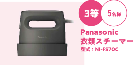 3等5名様 Panasonic 衣類スチーマー